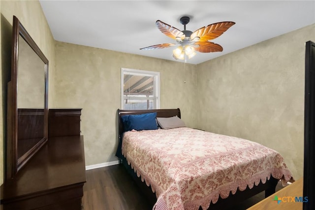 118 Byron Ln, Victoria, TX 77901 - bedroom with dark wood-style flooring and ceiling fan