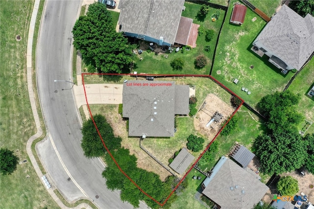 1335 Lakeside Loop, Round Rock, TX 78665 - aerial view of property and surrounding area featuring property boundaries highlighted