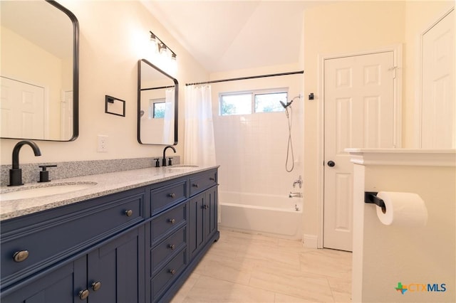 1123 Sundrop Pl, Round Rock, TX 78665 - bathroom with shower / bath combo and double vanity