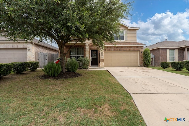 12530 Crockett Way, San Antonio, TX 78253 - view of front facade featuring an attached garage, brick siding, and driveway