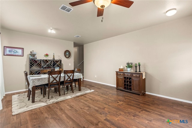 12530 Crockett Way, San Antonio, TX 78253 - dining space featuring dark wood-type flooring and ceiling fan