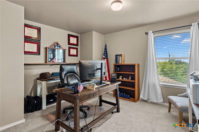 12530 Crockett Way, San Antonio, TX 78253 - office with carpet and a textured ceiling