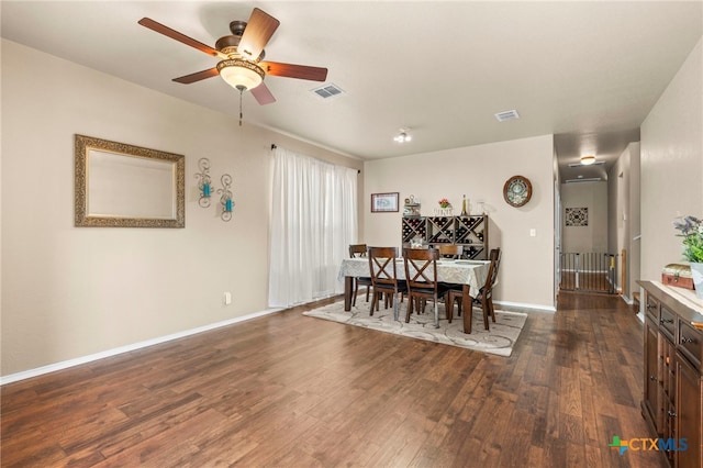 12530 Crockett Way, San Antonio, TX 78253 - dining room featuring dark wood finished floors and a ceiling fan