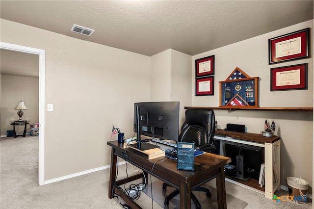 12530 Crockett Way, San Antonio, TX 78253 - office with carpet flooring and a textured ceiling