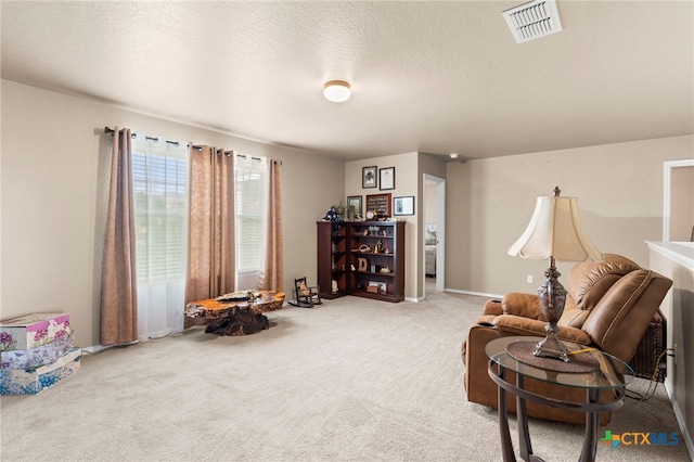 12530 Crockett Way, San Antonio, TX 78253 - living area with carpet floors and a textured ceiling