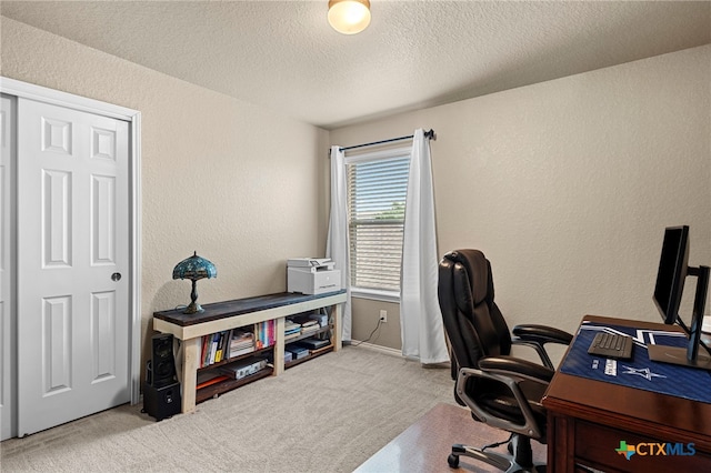 12530 Crockett Way, San Antonio, TX 78253 - carpeted office space featuring a textured wall and a textured ceiling