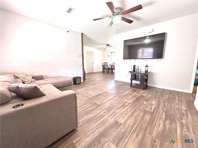 305 Carothers St, Copperas Cove, TX 76522 - living room with a ceiling fan and wood finished floors