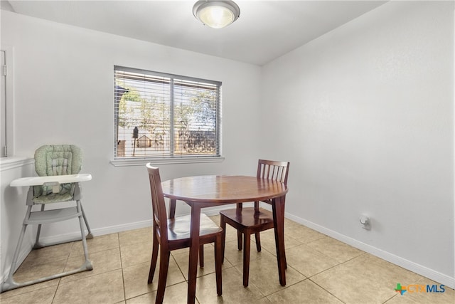 view of tiled dining area