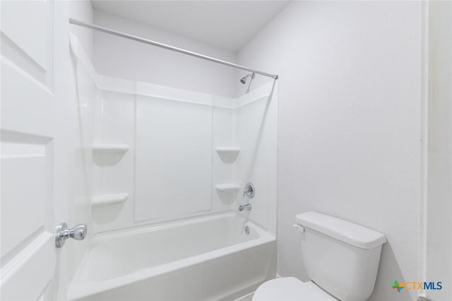 full bathroom featuring toilet and shower / bath combination