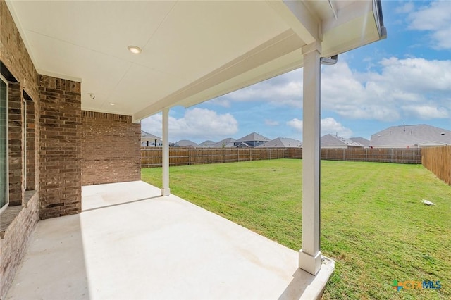 view of patio featuring a fenced backyard