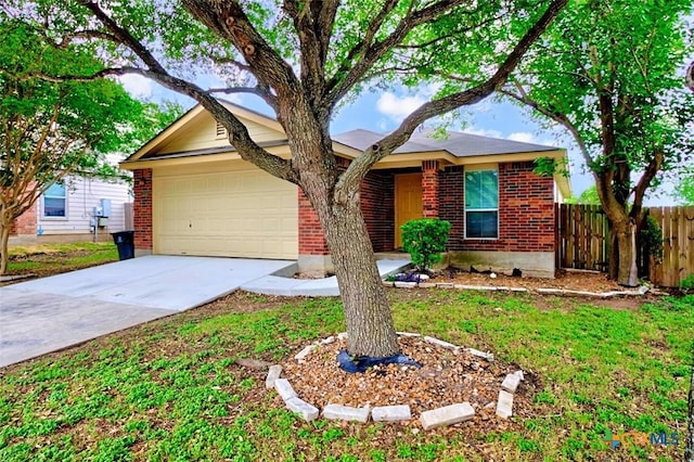 219 Starling Crk, New Braunfels, TX 78130 - ranch-style home with brick siding, driveway, and a garage