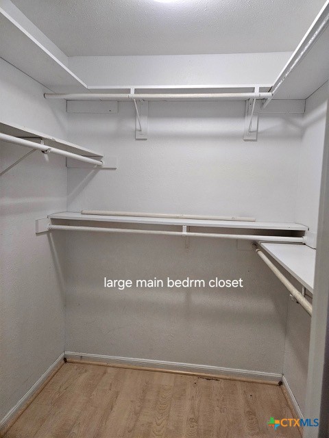 spacious closet featuring light wood-style floors