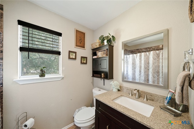 bathroom featuring toilet and vanity