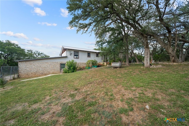 view of yard with fence