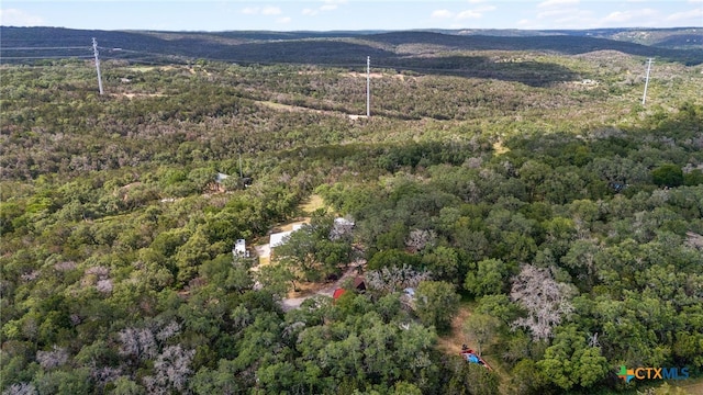 aerial view with a wooded view