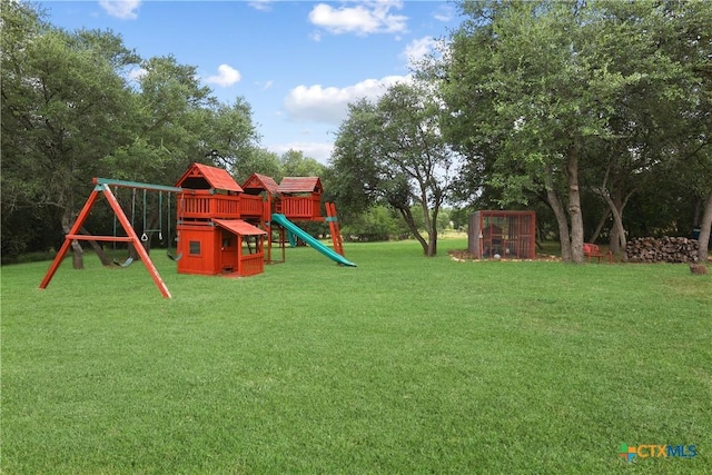335 Mill Run, New Braunfels, TX 78132 - view of green lawn with a playground