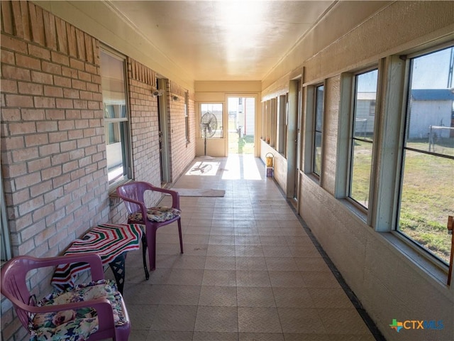 view of unfurnished sunroom