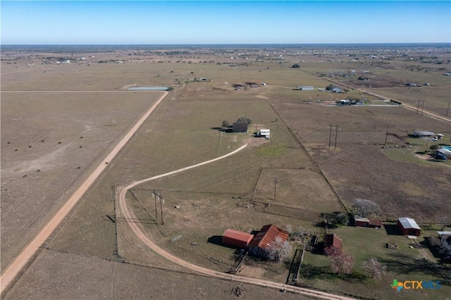 bird's eye view with a rural view