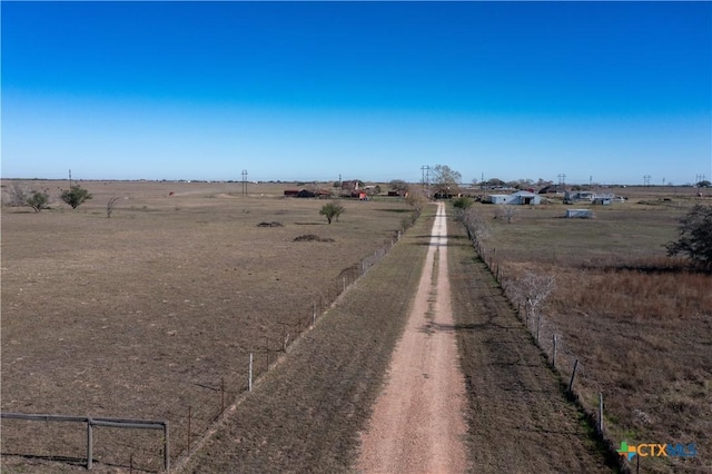 view of road featuring a rural view