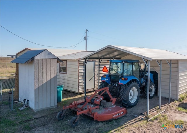 view of outbuilding featuring a carport