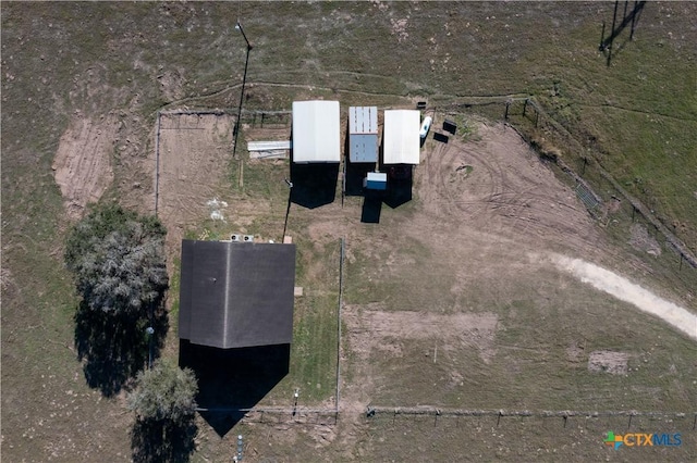 bird's eye view with a rural view