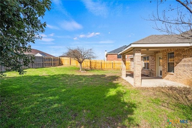 view of yard featuring a patio area