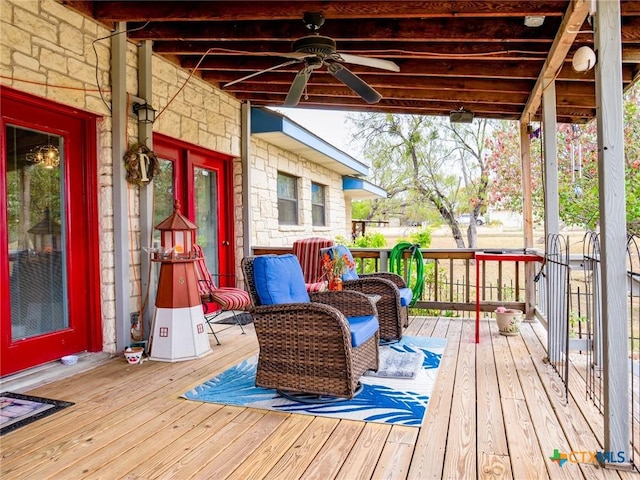 2904 Candace Cir, Horseshoe Bay, TX 78657 - wooden deck featuring ceiling fan