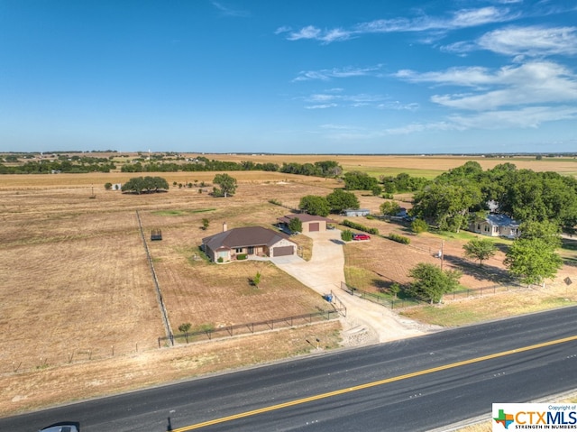 bird's eye view featuring a rural view