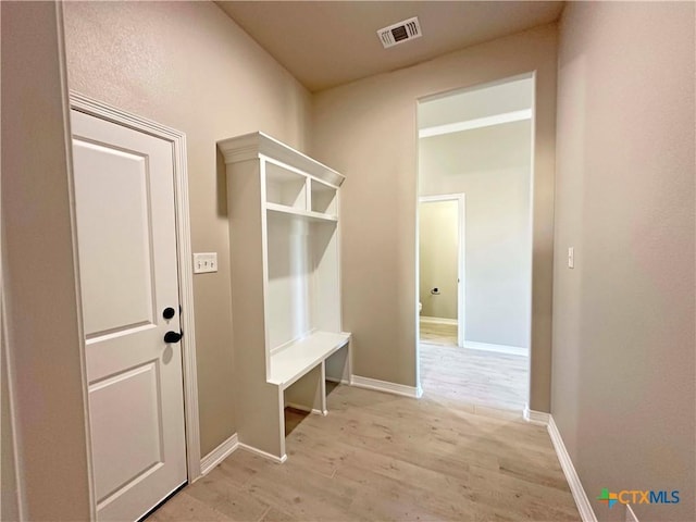 mudroom featuring light hardwood / wood-style floors