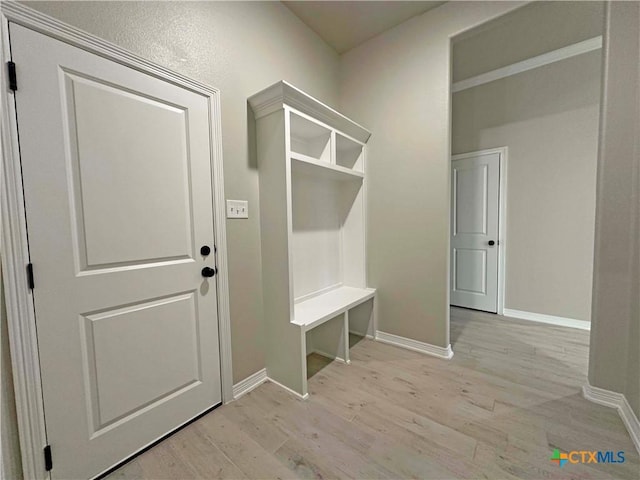 mudroom featuring light hardwood / wood-style floors