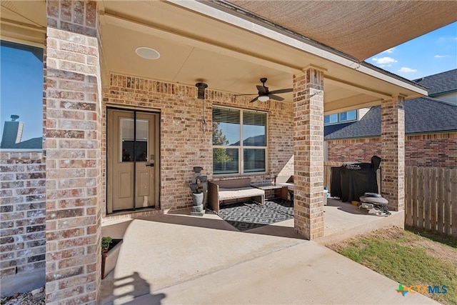 5502 Kent Dr, Belton, TX 76513 - view of patio featuring a ceiling fan and outdoor lounge area
