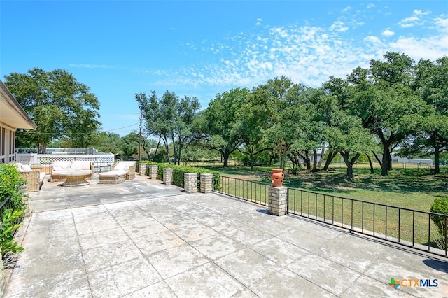 view of patio / terrace featuring an outdoor hangout area