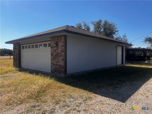 view of garage