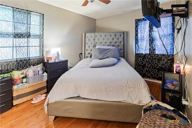 806 S 23rd St, Copperas Cove, TX 76522 - bedroom with wood finished floors and a ceiling fan