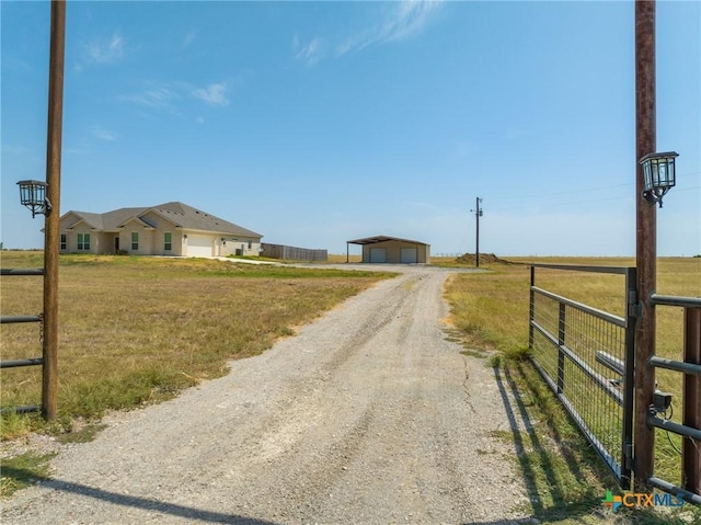 view of street featuring a rural view