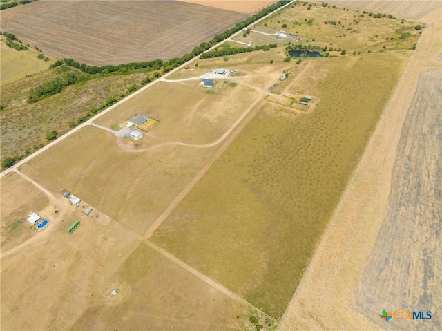 bird's eye view featuring a rural view