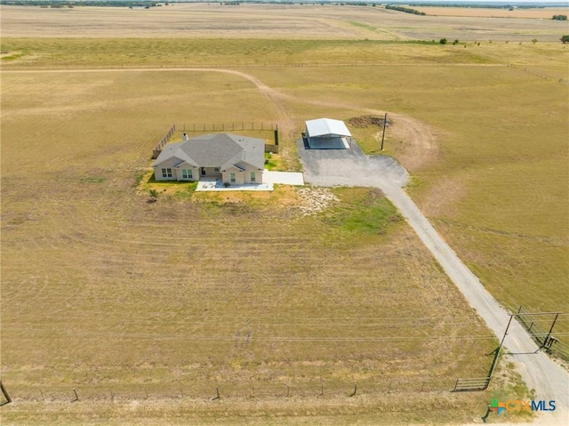 bird's eye view featuring a rural view