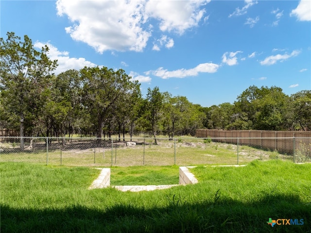 view of community with a yard and a rural view