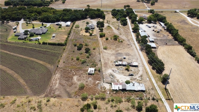 aerial view featuring a rural view