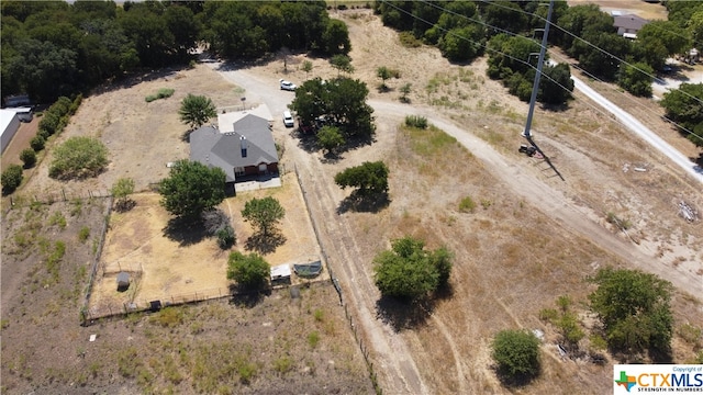 aerial view featuring a rural view