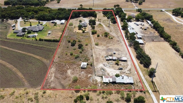 1074 Fm 3219, Harker Heights, TX 76548 - aerial view of sparsely populated area with property parcel outlined