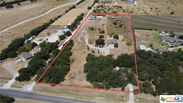 1074 Fm 3219, Harker Heights, TX 76548 - aerial view of sparsely populated area featuring property boundaries highlighted