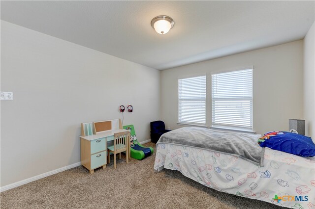 bedroom with carpet floors