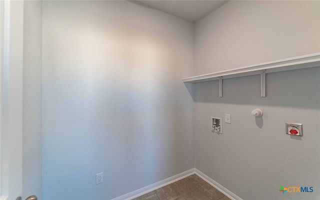 laundry area with hookup for a washing machine and hookup for a gas dryer