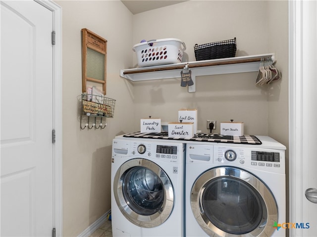 515 Secluded Grv, San Antonio, TX 78253 - washroom with independent washer and dryer and light tile patterned floors