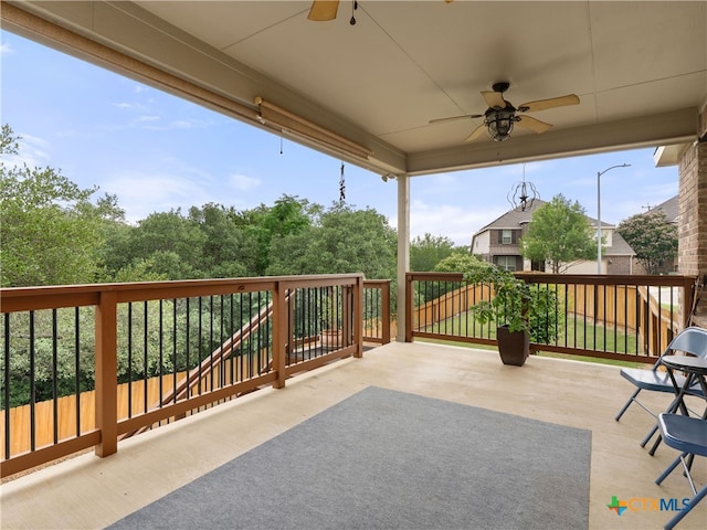 515 Secluded Grv, San Antonio, TX 78253 - view of patio / terrace featuring ceiling fan