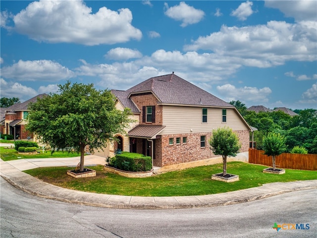 515 Secluded Grv, San Antonio, TX 78253 - view of front of house featuring brick siding, concrete driveway, and roof with shingles