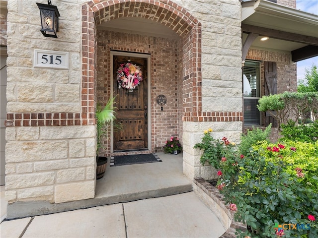 515 Secluded Grv, San Antonio, TX 78253 - doorway to property featuring brick siding