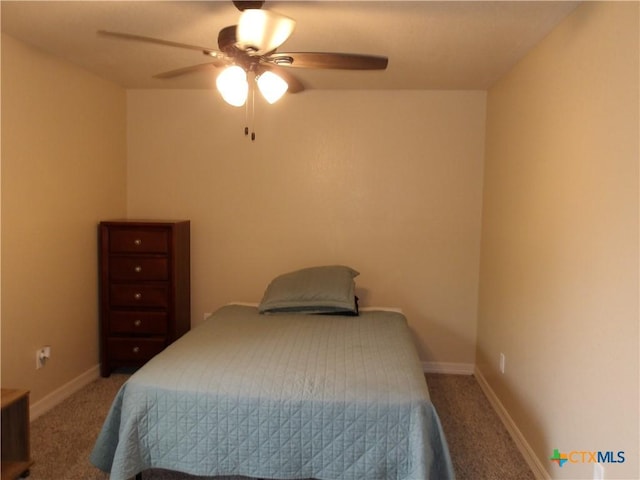 2807 Terrace Dr, Killeen, TX 76543 - bedroom with carpet floors, baseboards, and a ceiling fan