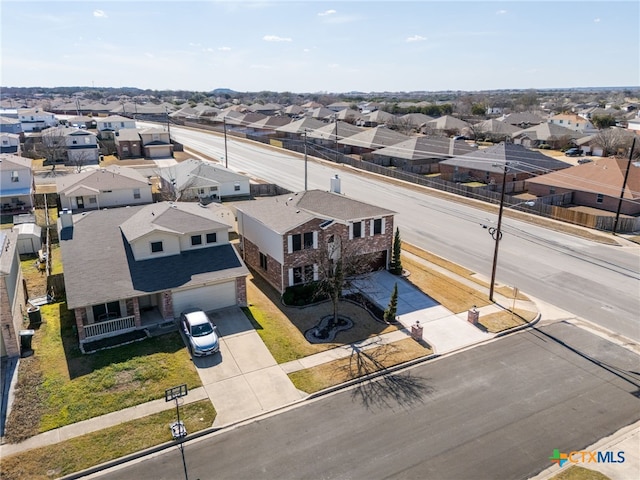 aerial view featuring a residential view